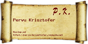 Pervu Krisztofer névjegykártya